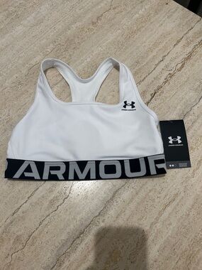 NEW 🆕 Under Armour Medium Support Racerback Sports Bra with Branded Band size S